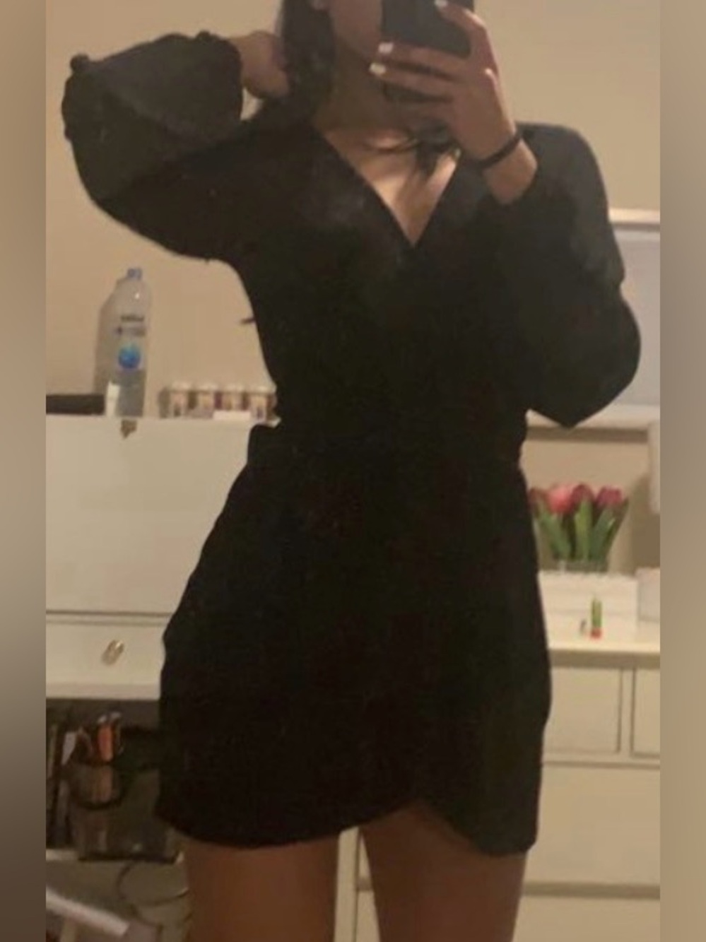 Party Time Black Wrap Dress